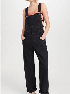 FREE PEOPLE|WTF Ziggy Denim Overall | $98 | Mineral Black | Sold Out